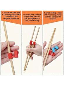 3 Stück/Set Kunststoff Essstäbchen Halter & Hilfswerkzeug, PE Material, zufällige Farbe, Schulbedarf