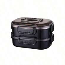 Doppelschicht auslaufsicherer tragbarer Lunchbox aus Edelstahl für Kinder, Studenten, Büro, Picknick, isolierte Bento Box Lebensmittel Behälter