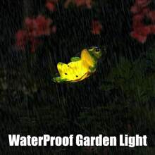 1/2 piezas Luces solares de jardín con forma de rana, luces de estatua de rana para exteriores, luces impermeables IP65 para senderos, decoración de estatua de animal con energía solar, adecuadas para jardín, césped, patio, decoración de jardín
