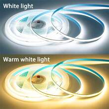 1条5V USB COB LED灯带，带3键调光器，柔性二极管灯带，可选白光/暖白光，适用于房间、电视、镜子、橱柜背光照明 - 暖白 - 查看 2
