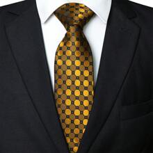 1 Set/2 Sets/3 Sets/4 Sets/5 Sets Herren Krawatte mit Karomuster, Krawatte aus Seide-Satin, Krawattenklammer aus Silber, Einstecktuch, Manschettenknöpfe und Ansteckblume als kombiniertes Set, geeignet als Geschenk für Männer, Väter zum Vatertag, Jahrestag, Geburtstag, klassisches Karomuster passt perfekt zu Smokings, macht Sie bei jeder Gelegenheit auffallend. Ideal, Gala, Hochzeit, Bankett, Feier, formelle Treffen, Lässig-Party, wichtige Anlässe