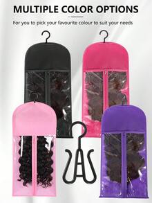 Hair Extension Holder Wig Storage For Multiple Wigs Holder Wig Bags Storage With Hanger Hair Extension Storage Wig Hanger For Multiple Wigs Hair Extensions, Wigs & Accessories - Black - View 6