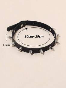 1 chiếc vòng cổ choker bằng da sẫm màu có đinh tán hợp kim Gothic Punk độc đáo dành cho nam và nữ, thích hợp cho các sự kiện tiệc nhạc Rock - màu đen - Xem 4