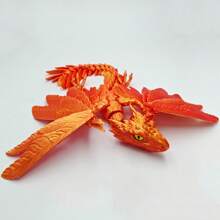 Juguete de modelo impreso en 3D, juguete de dragón volador genial con boca móvil, dragón emplumado impreso en 3D, modelo de dragón volador, modelo de juguete de dragón con articulaciones móviles, decoración de escritorio para el hogar, modelo de juguete de dragón coleccionable