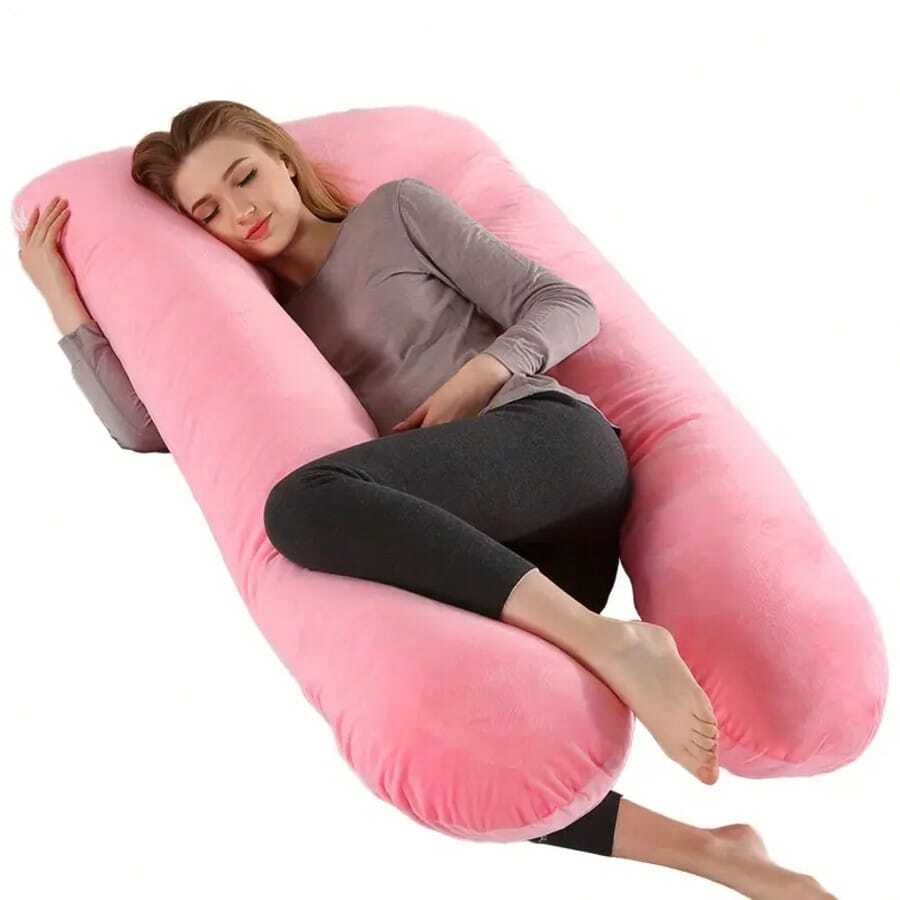U-Shaped Pregnant Woman Pillow, Sufficient Filling Capacity, Cushion, Waist Pillow, Multi-Functional Waist Support Side Sleeping Pillow U-Shaped Pillow Back Neck Supportmother Day Gift - hồng - Xem 1