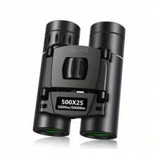 500X25 Portable Hd Zoom 5000M/50000M Binoculars, High Power 10X Compact Binoculars With Center Focus, Portable Folding Monocular For Outdoor Enthusiasts, 22mm Objective Lens, BAK4 Prisms, Rubber Material, Hunting, Outdoor Activities, Travel, And Concerts