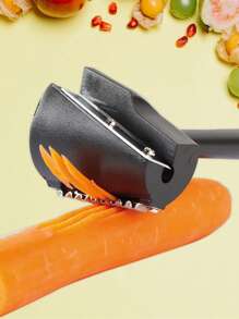 1 Pieza Herramienta multifuncional de acero inoxidable para tallar vegetales y frutas - Pelador en forma de flor en espiral, cortador tipo embudo creativo, utensilio de cocina manual para uso en restaurantes y el hogar