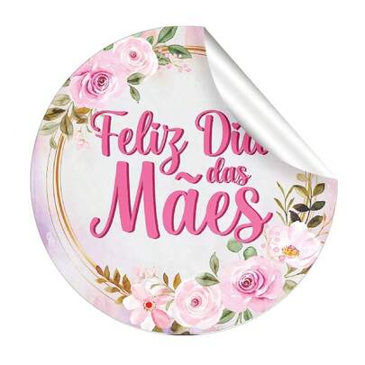120 Etiquetas Adesivas 3cm feliz dia das mãe mãe pronta entrega
