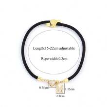 1条 A-Z 字母心形可调节绳手链 女士