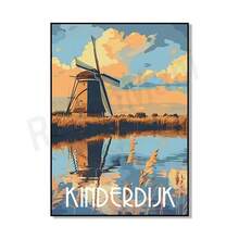 1pc/3PCS Wall Arts Posters For Botanical Travel In Utrecht, Tulip Fields, Kukenhof Gardens, Amsterdam Canal, Flendin, Rotterdam, Delft, Children's Embankment, Netherlands. Suitable For Residential And Dormitory Walls, Living Room And Bar Decoration, Dining Or Bathroom, Room Decoration, Without Frames. High Quality Canvas Art For Indoor/Outdoor Use, Without Frame/With Frame Coastal Decor Coastal Decor Beach Decor ,Wall Art With Frame - Multicolor - View 13