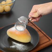 6 pièces/1 pièce Infuseur à thé en acier inoxydable avec manche, convient pour thé en vrac, filtre à boule de thé à maille fine, passoire à poudre pour le sucre de cuisson, le matcha, la poudre de cacao, tamis fin ménager Retour à l'école - Argent - Voir 2