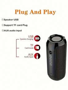 T&G Wireless Outdoor Waterproof Portable Subwoofer Loudspeaker Music Speaker Box TG117 For Cycling, Shock-Proof, Outdoor Loudspeaker, Waterproof, Support TF Card, FM Radio, Multi-Functional - Black - View 11