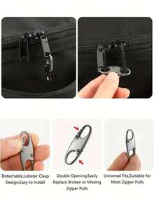 1/2/4Pcs Double Small Carabiner Clips Keychain Small Alloy Snap Hook Zipper Clip For Fishing/Camping/Outdoor Zipper Lock Zipper Pull Replacement Connectors Zipper Clips Theft Deterrent Beach Accessories Daisy - Multicolor - View 3