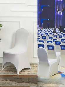 10/30pcs Elastic Spandex Chair Covers For Wedding, Hotel, Banquet, Reusable Stretch Chair Slipcovers For Halloween, Autumn, Birthday, Christmas, Bridesmaid Gift, Party, Room Decor, Bachelorette Party, Wedding, Graduation, Wedding Guest Favor, Birthday Party, Anniversary, Holiday Event, Mother's Day Gift, Back To School Gift - White - View 7