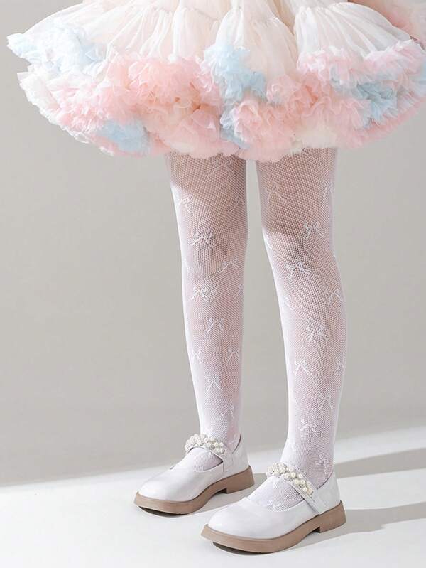 1 قطعة جوارب طويلة رقيقة شبكية لولّيتا للفتيات، سراويل داخلية مُبطّنة صيفية للأطفال