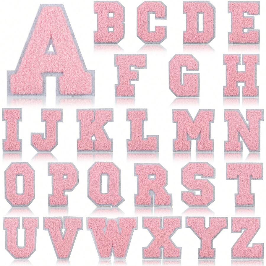 26 Remendos de Letras Termo-Aplicáveis, Letras em Chenille A-Z, Remendos Decorativos Bordados, Costuráveis Personalizados para Reparação de Roupas, Bonés, Camisas, Sapatos, Denim, Bolsas (Preto)