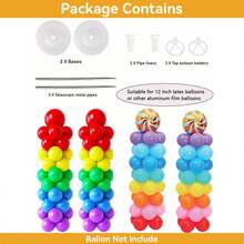 1/2/4 Set Balloon Column Stand Kit ,81 Inch Height Adjustable Splicing Metal Balloon Stand Tower Pillar With Base,Reusable Balloon Arch Stand Holder Kits For Floor,Birthday,Wedding,Party Decoration