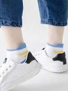 5 pares de calcetines deportivos de moda para niños, calcetines de tobillo delgados y transpirables de malla para verano, calcetines cortos versátiles y deportivos
