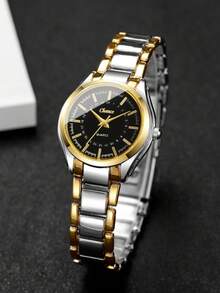 2pcs Classic Elegant Minimalist Scale Dial Quartz Wristwatches, Fashion Couple Watches, No Watch Box Included