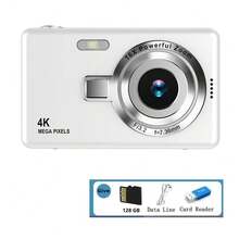 2.4" Digital Camera: 50MP, 16X Digital Zoom, Compact Digital Camera, Great Christmas Gift - White + Card Reader - View 15
