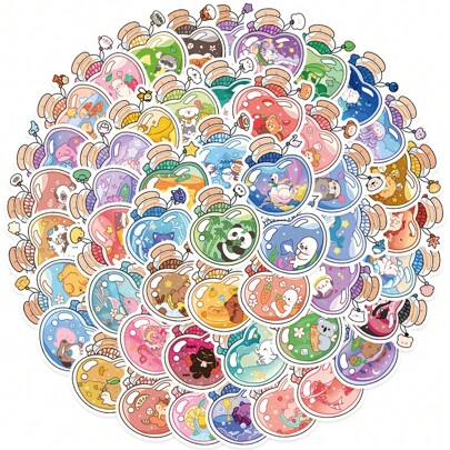50Pcs Cartoon Stickers Animal Stickers Cute Stickers Decorative Stickers Color Stickers Ocean Stickers Funny Stickers Vinyl Waterproof Stickers Aesthetic Laptop Sticker Pack Skateboard Stickers Water Bottle Stickers Notebook Stickers