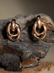 1 par de pendientes de aro de aleación de zinc de moda para mujeres para decoración diaria