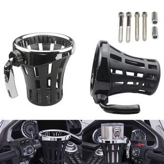 CHCYCLE Soporte para taza de motocicleta, soporte para botella de agua compatible con Sportster XL XL883 XL1200 para touring, para Goldwing GL 1800 2018 en adelante