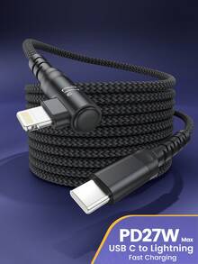 Type-C To Lightning Data Cable, Supports 27W Max Fast Charging, Compatible With IPhone 14/13/12/11 Pro Max; Nylon Braided USB Data Cable, Compatible With XS Max/XR/X/8/7/Plus/6S Plus, ; Compatible With IPhone 14 Pro Max, 14 Pro, 14 Plus, 13 Pro Max, 13 Pro, 13, 12 Pro, 12, 11, XS, XR, 8 Plus, 8, 7, 6, 5, SE; Compatible With  Charger; MFi Certified - 彩色 - 查看 14