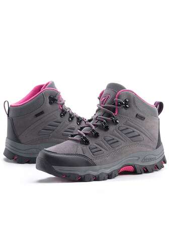 Brand Women's Outdoor Leather Hiking Shoes, Mountain Sports Shoes, Trekking Camping Climbing Thick Sole Boots