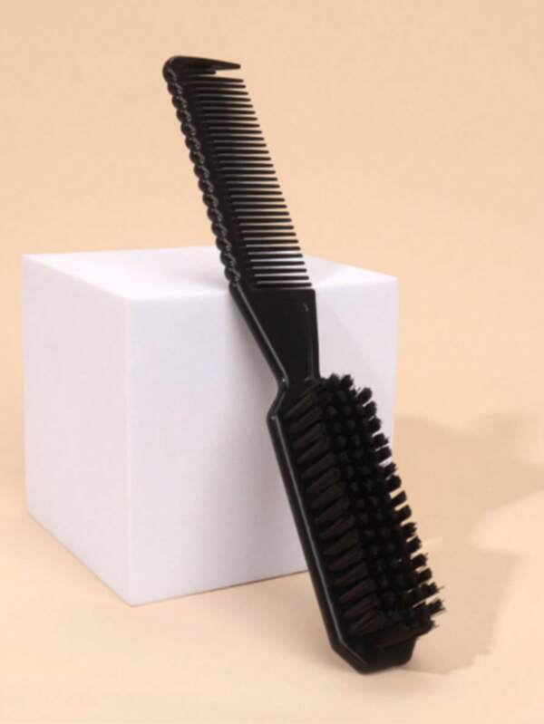1 pieza Set de cepillos de doble función - Cepillo para el cabello y cepillo para la barba, incluye peine, cerdas para el cabello, cerdas para la barba, para el arreglo del cabello y el peinado de la barba de los hombres, crea una apariencia natural