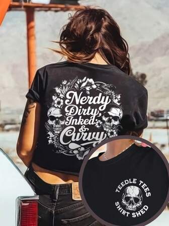 Dirty Tattoos And Curvy, Tattooed Girls, Curvy Girls T Shirts, Boss Babe Shirts, Strong Women, Tattoo Lovers Gifts, Skull Tattoo T Shirts