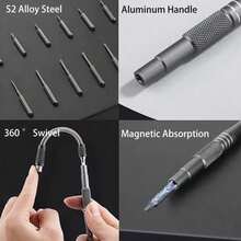 128 In 1 Magnetic Precision Screwdriver Set Computer PC Phone Repair Tool Kit UK - Grey - View 7