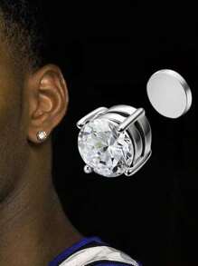 4 Pairs Stainless Steel Magnetic Stud Earrings, Fashion Cubic Zirconia Magnetic Non-Piercing Ear Clip For Men, Non-Piercing Puncture,Gold EarringsA Variety Of Styles, Free To Match Nostril Jewelry, Gifts For Friends Valentine's , Mom,Mother, Mother's Day, Gifts