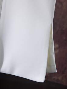 Fashionable V-Neck Sleeveless Chinese Style Suit Vest Jacket, Elegant Button Decorated Waistcoat Crop Top - Embroidered Phoenix Pattern, Solid Color, Side Slit - Suitable For All Seasons, Elegant Special Edition, Traditional Version, Suitable For Women, Casual / Daily / Office / Work / Occasions - White - View 7