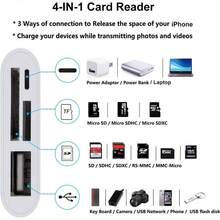 1pc 4-In-1 Micro SD TF Card Reader, Portable Camera Memory Card Reader Plug And Play, Compatible With IPhone 14 Pro Max/14 Pro/14 Plus/14/13/12/11/XS/XR/8/7/6, IPad Series - White - View 6