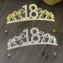 18th Birthday Princess Crown Headband Headdress Crystal Headwear Hair Decor Tiara Hair Garland Costume Crown