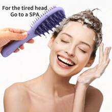 1 pieza Cepillo de masaje del cabelludo y cepillo de champú 2 en 1 - Cepillo de masaje del cabelludo, cepillo de champú para cabello seco/húmedo, cepillo de cuidado del cabelludo apto para hombres y mujeres