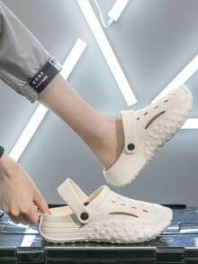 نعال رجالي جديد سميك الوحدة التصويرية قابل للتنفس سهل الارتداء صنادل, صنادل منزلية داخلية صيفية سريعة الجفاف قلابة, صنادل ماركة رياضية شاطئية عصرية كورية الطراز, رياضية كاجوال مانعة للانزلاق مقاومة للروائح وحدة سميكة صنادل خارجية - أبيض - مشاهدة 5