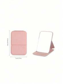 1个便携式极简化妆镜，可折叠，人造革材质，可调节桌面支架，高清穿衣镜，个人化妆小镜，补妆镜，适合宿舍和办公桌使用 - 彩色 - 查看 11