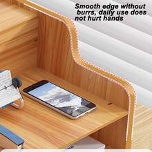 Wooden Office Desk Organiser Stationary Storage Home Tidy Storage Tabletop Stand - No drawer - View 3