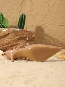 On feet& in love 2025秋冬女士优雅尖头搭扣高跟鞋,百搭办公正装鞋,适合搭配连衣裙和婚礼,优雅大方 - 杏色 - 查看 7