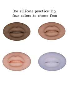 1pc 3D Silicone Lip Practice Skin, adequado para blush labial e microblading, disponível em 4 cores