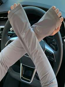 1 par de mangas longas unissex, mangas leves de proteção solar para ciclismo e direção, frescas e respiráveis