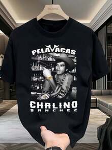 CHALINO  MEXICO CABRONES TEQUILA  MEXICO - RICH MASK- Graphic Cotton T-Shirt - Soft & Comfortable Crew Neck Short Sleeve Tee Pwith Bold Portrait Print, Hip Hop Streetwear Fashion Top for All Seasons, Casual Streetwear | Round Neck Tshirt | Cotton Shirtp - Negro - Ver 3