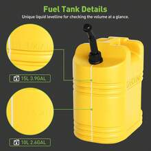 CuisinSmart Set Of 2 5-Gallon 20 Liter Multi-Purpose Liquid Container With View Stripe,Ergonomic Handle,Yellow - Yellow - View 5