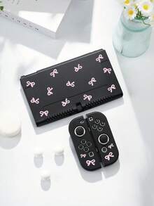 1pc Pink Bow Design Protective Case/Transparent Glitter Protective Shell, Compatible With Switch 2 (2025), Switch 2/Switch NS/Switch OLED/Lite, Accessories Compatible With Switch Console, Full Set Package, Storage Case, Card-Holding Base Case, Best Gift Compatible With Switch Players - Multicolor - View 8