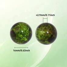 10 piezas de cuentas acrílicas redondas de color ámbar agrietado, de 16 mm, aptas para cadenas de bolígrafos, collares, cadenas de teléfonos móviles y otros accesorios de cuentas