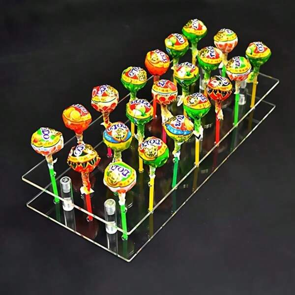 21 Holes Square Acrylic Lollipop Display Rack Party Wedding Event Dessert Storage Rack – Ideal For Showcasing Lollipops In Parties Weddings Gatherings, Organizing Dessert Displays With Stylish And Sturdy Design, Back To School Supplies