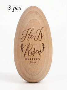 Easter Egg Decor, Wooden Decorations For Home, Tier Tray, Centerpiece Table Top, Easter Gifts Religious For Adult, Church, Christian Basket Stuffers, Egg Fillers (He Is Risen)