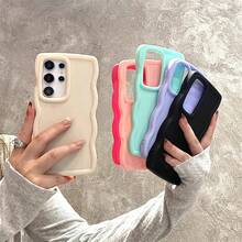 6pcs Plain Color Big Hole Phone Cases - Compatible With Samsung Galaxy S25 S24 S23 S22 S21 Ultra Models - Shockproof - Multicolor - View 1
